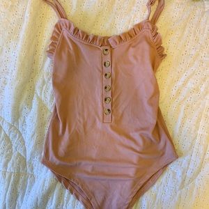 Ruffle and Button Detail Bodysuit from SHEIN